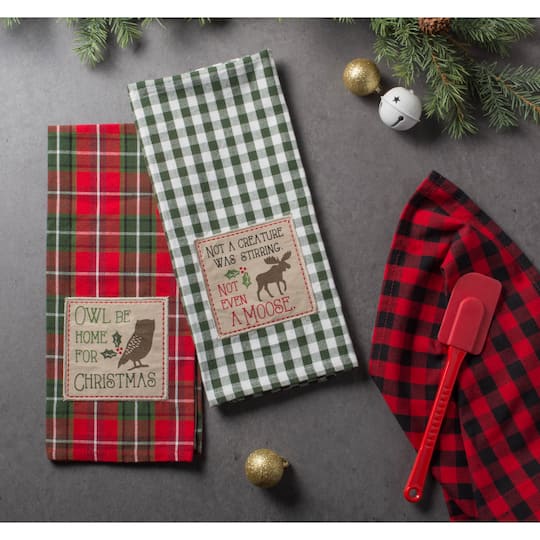 DII® Cabin Christmas Embroidered Dishtowel Set